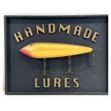 Handmade Fishing Lures Wooden Sign Art