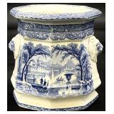 Antique Blue & White Ironstone Jar