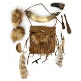 Handmade Leather Pouch, Powder Horn & More