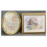 2 Framed Garden Cottage Art Prints