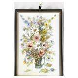 Large Mid Century Abstract Floral Oil Painting,