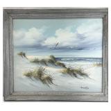 Signed Vintage Seascape Oil Painting