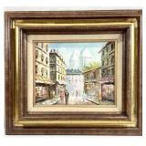 Vintage Paris Street Scene Impressionist Oil
