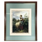 Johann Baptist Hofner, The Shepherdess Art Print