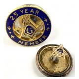 2 Vintage Free Masonry Masonic Lapel Pins