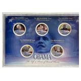 Barack Obama 5pc Colorized Coins Set