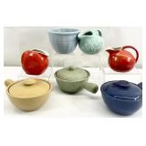 Vintage Pottery Bean Pots, Creamers & Bowl