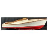 Large Vintage Handmade Wooden Boat Model