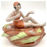 Art Deco German Bathing Belle Trinket Box