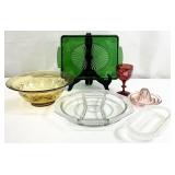 Vintage Glass Serving Dishes, Juicer & Glass