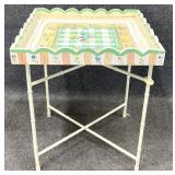 Paint Decorated Tray on Stand