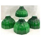 4 Green Cased Glass Light Shades