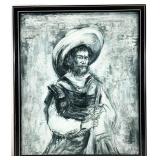 Signed Impressionist Oil Painting, Spanish Beggar