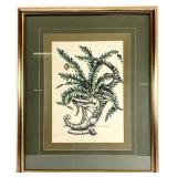 Large Botanical Seashell Cornucopia Vase Art Print
