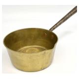 Vintage Brass Sauce Pan / Pot w/ Steel Handle