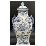 Chinoiserie Blue & White Double Handle Jar