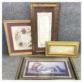 4pc Framed Religious Wall Art