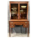 Inlaid Mahogany Bookcase Secretary