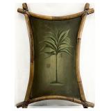 Mid Century Palm Tree Painting, Bamboo Frame