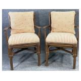 Pair Rattan Arm Chairs