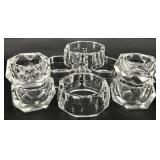 8pc Crystal Individual Salts & Napkin Rings