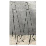 Pair Metal Pagoda Top Easels