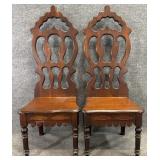 Pair Gothic Revival Hall Chairs