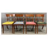 4 Mahogany Ring Carved Chairs
