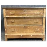 Antique Stripped Oak 3 Drawer Chest
