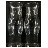 Pair Glass Hurricane Shades