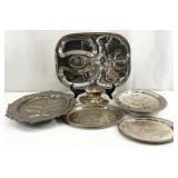Vintage Silver Plate Serving Dishes, Asst