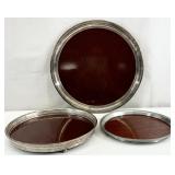 3 Vtg Formica & Silver Plate / Pewter Serving