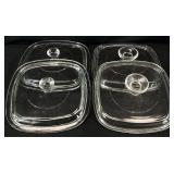 4pc Glass 7 " Square Casserole Lids