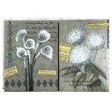 2 Home Interiors Floral Musical Wall Art