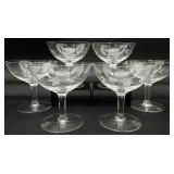 6 Vintage Etched Champagne / Sherbet Glasses