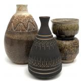 3pc Signed Art Pottery