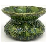 Antique Glazed Floral Pottery Cuspidor Spittoon