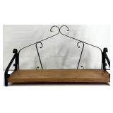 Wrought Iron & Wood Wall Shelf