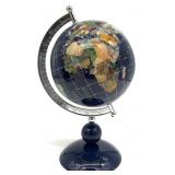 Lapis Lazuli Inlaid Gemstone World Globe