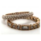 2 Sterling Rose Gold Tone Stacking Rings, Sz 7