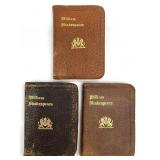 3 Antique Miniature Shakespeare Books