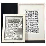 Original Black & White Painting & Signed Etching