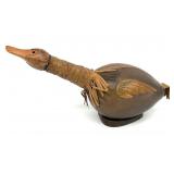 Italian Leather Wrapped Duck / Goose Glass Bottle