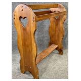 Heart Carved Blanket Rack