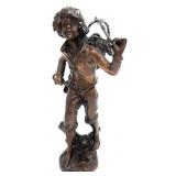 After Auguste Moreau, Grape Picker Bronze Statue