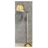 Vintage Tole Ware Brass Bridge Arm Floor Lamp