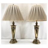 Pair Brass Lamps
