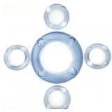 5pc Vintage Nautical Blue Glass Ashtrays