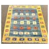 7.8 x 9 Hand Knotted Gabbeh Persian Wool Rug