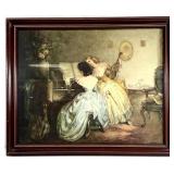 Framed Girls at Piano Print